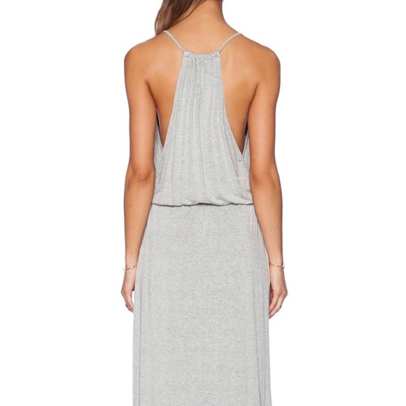 LA Made Drapped T-Back Maxi gray size small - Picture 2 of 7